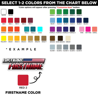 Custom racer name sticker with a country flag accent – view 2