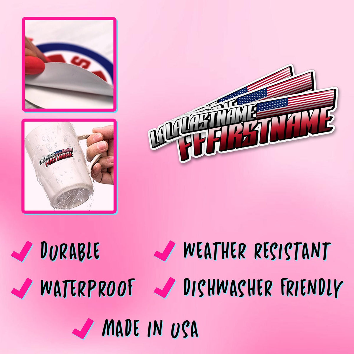 Custom racer name sticker with a country flag accent – view 4