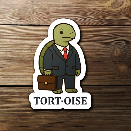 Professional Tort-oise Attorney sticker, cute tortoise lawyer pun