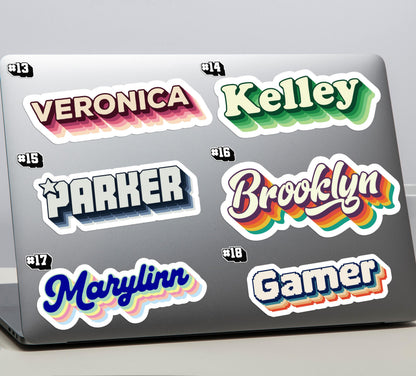 Custom Retro Name sticker – view 3
