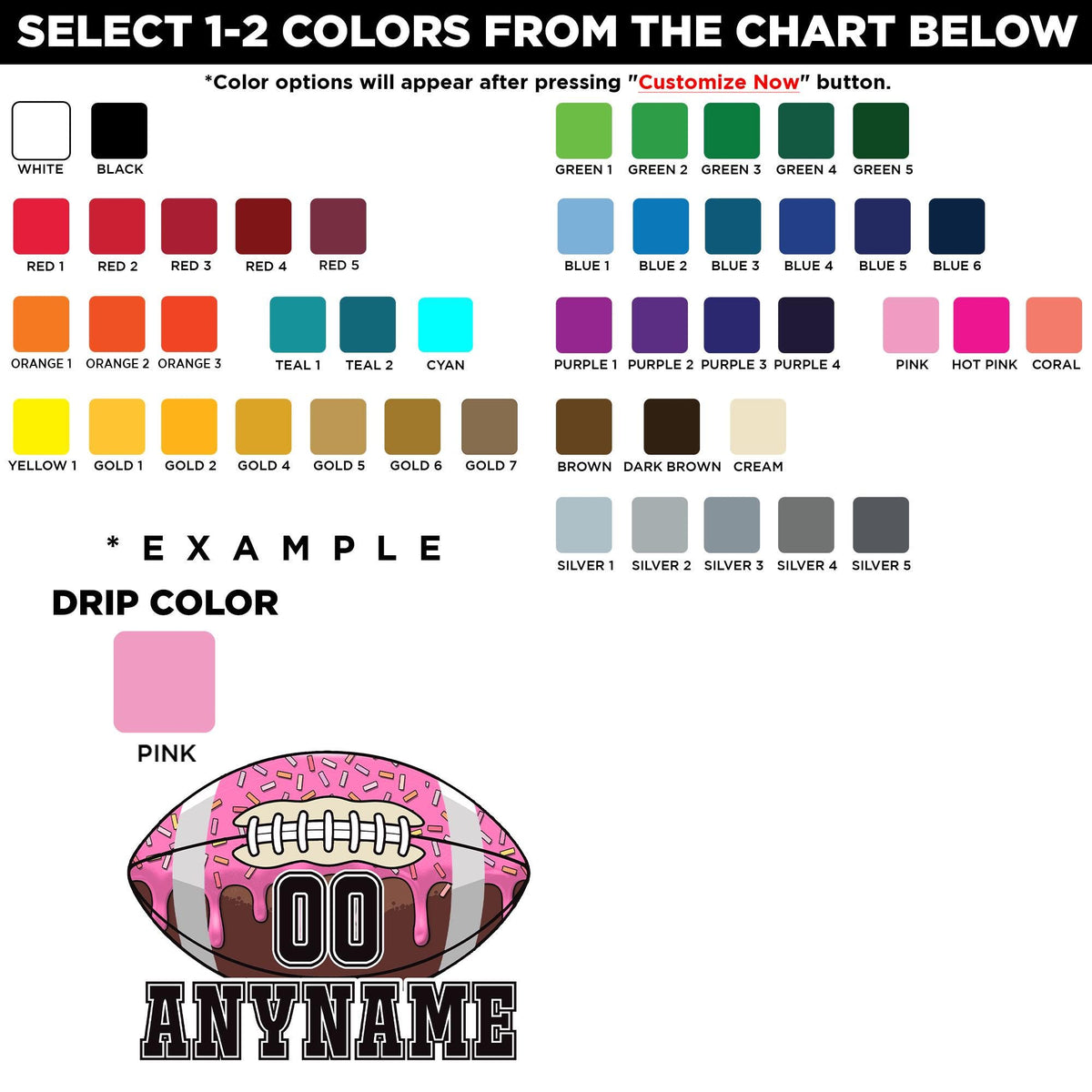 Custom football mom sprinkles drip sticker with a name and number – view 2