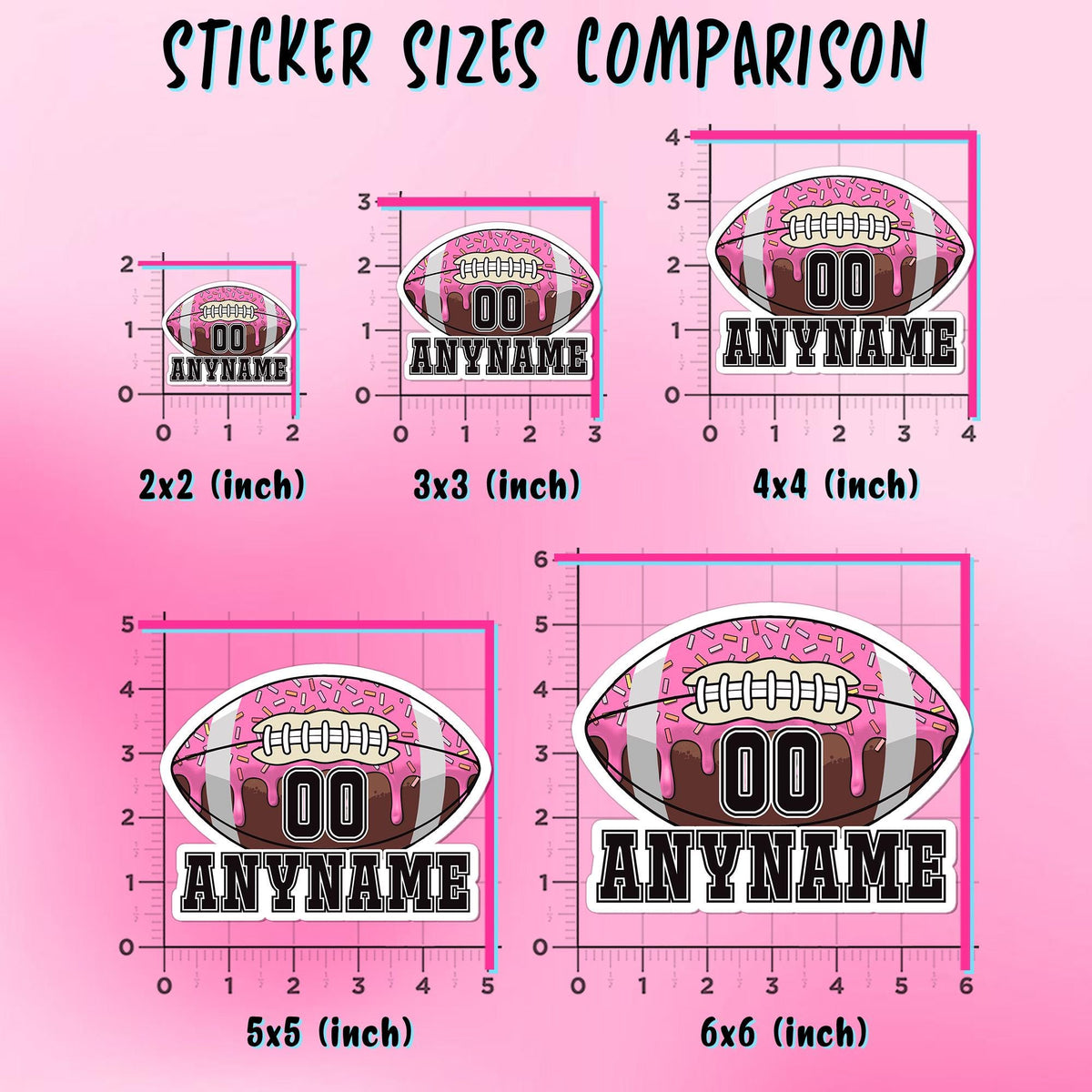 Custom football mom sprinkles drip sticker with a name and number – view 3