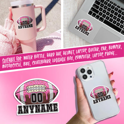 Custom football mom sprinkles drip sticker with a name and number – view 5
