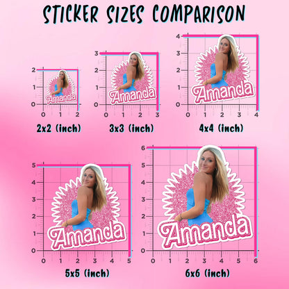 Custom aesthetic face photo sticker with a name – view 2