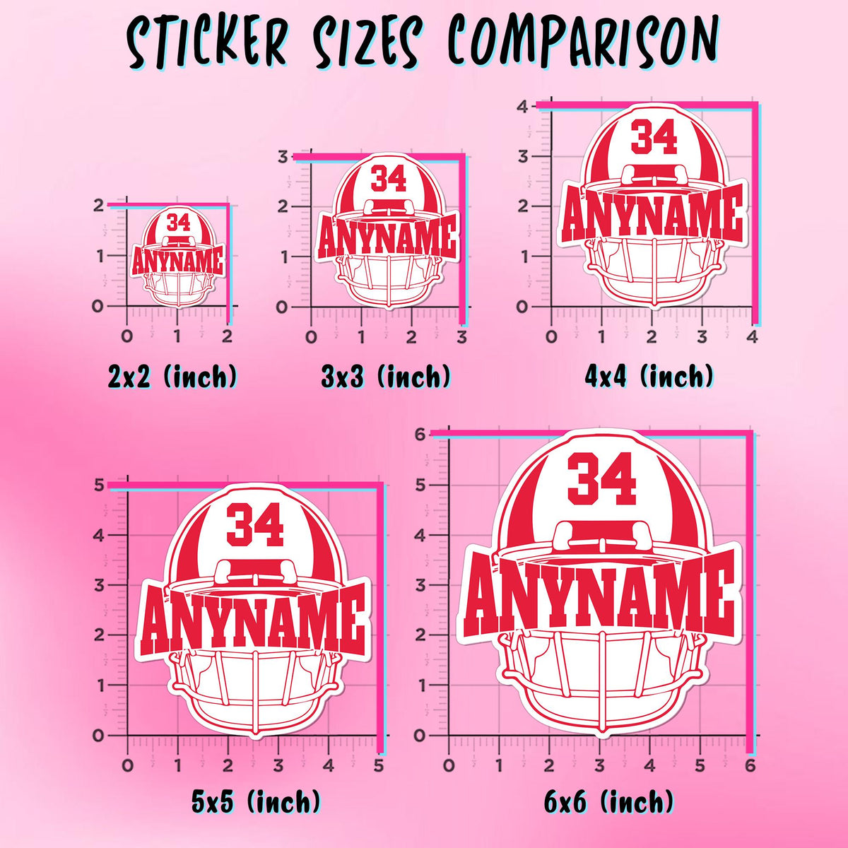 Custom checkered football mama sticker with a name and number – view 3