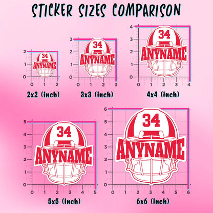 Custom checkered football mama sticker with a name and number – view 3