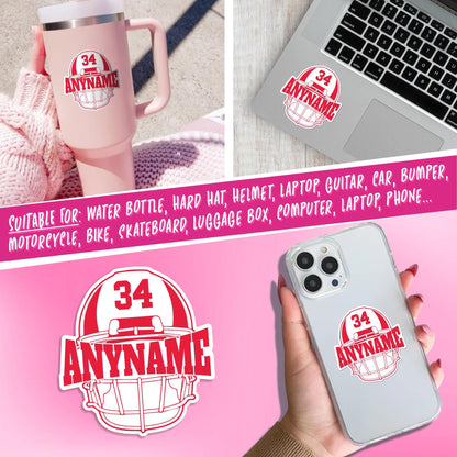 Custom checkered football mama sticker with a name and number – view 5
