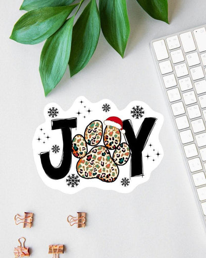 Joy sticker, santa paws
