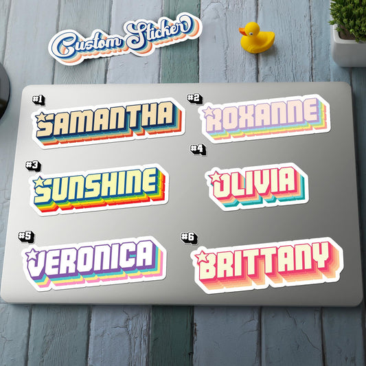 Custom Army Star Name sticker