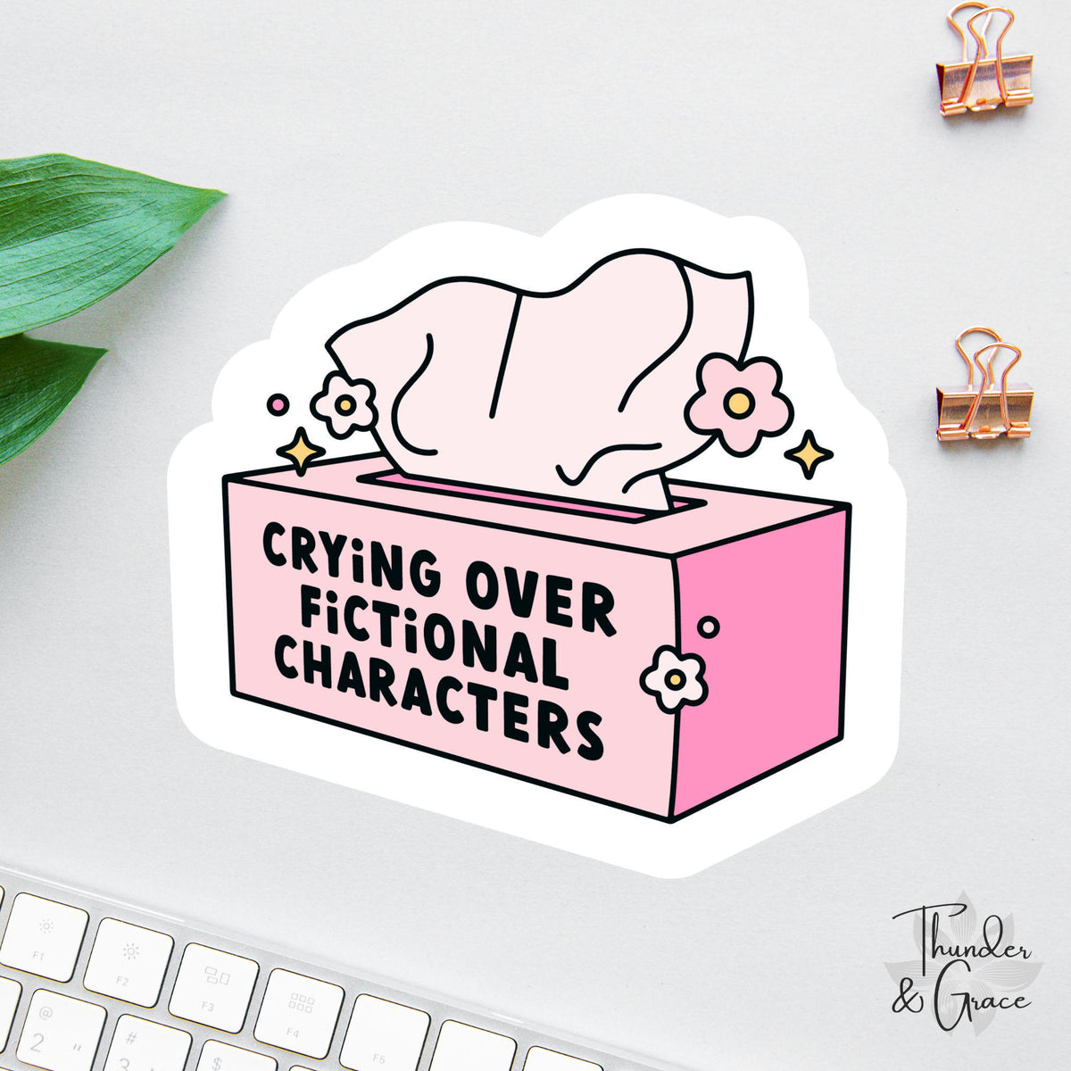 Crying Over Fictional Characters sticker, smut readers
