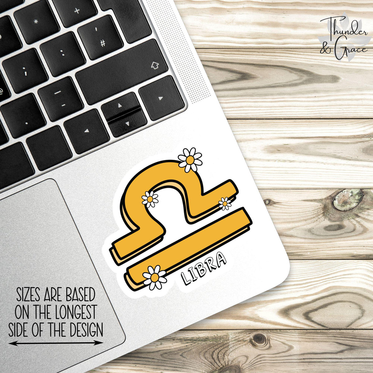 Libra sticker, retro zodiac – view 2