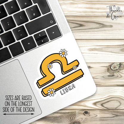 Libra sticker, retro zodiac – view 2