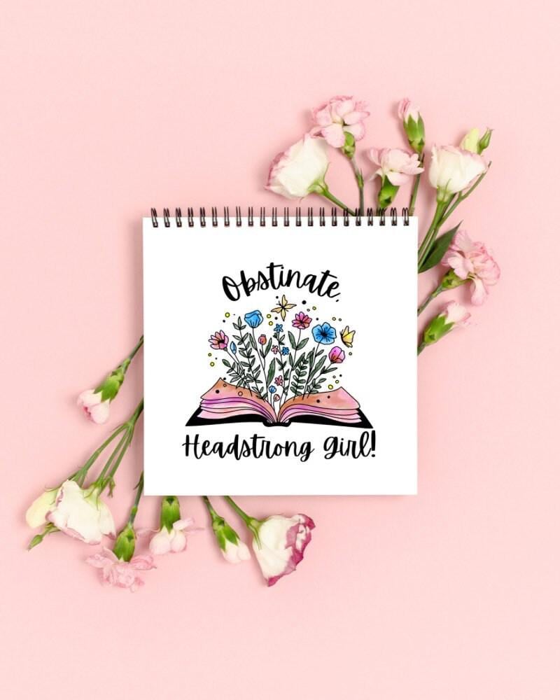 Jane Austen sticker, obstinate headstrong girl quote – view 3