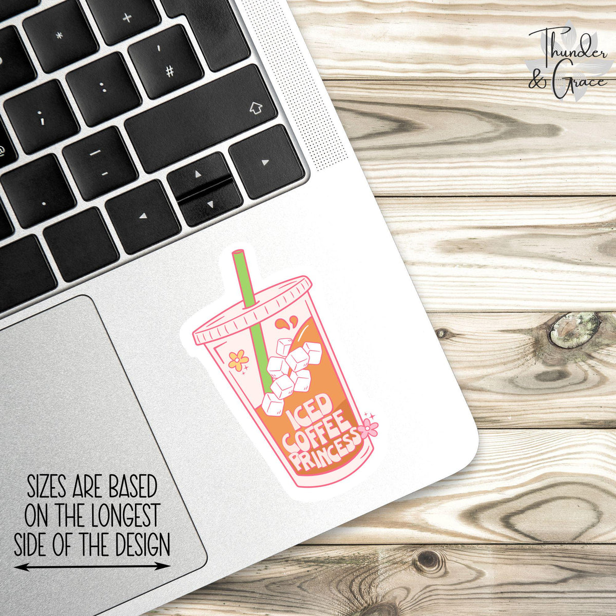 Iced Coffee Princess sticker, its never too cold for iced coffee – view 2