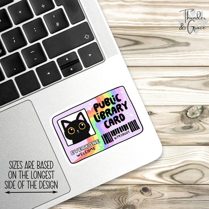 Library Card sticker, easily distracted by cats and books – view 2
