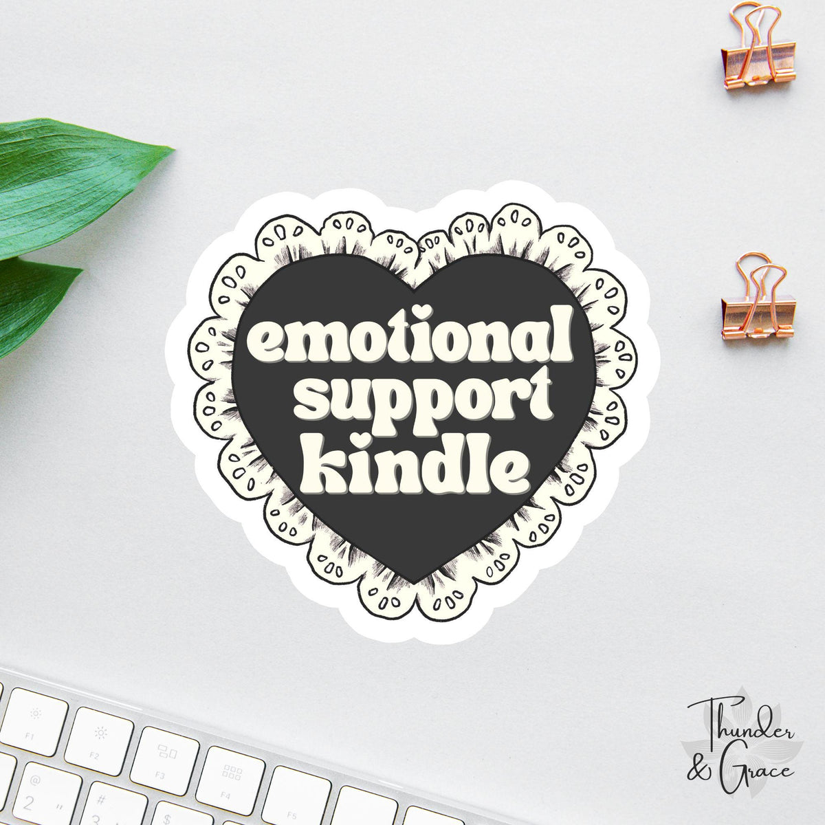 Emotional Support Kindle sticker, dark romance