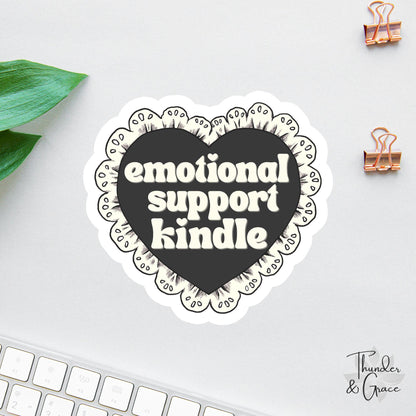 Emotional Support Kindle sticker, dark romance