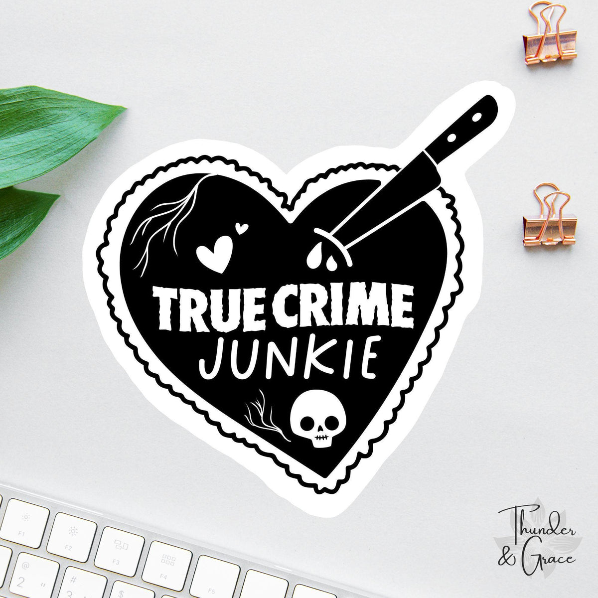 True Crime Junkie sticker, true crime fan