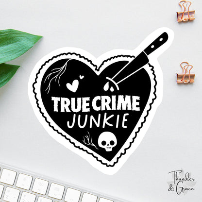 True Crime Junkie sticker, true crime fan