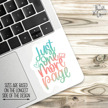 Just One More Page sticker, book lover – view 2