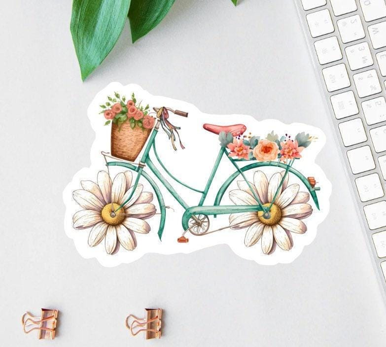 Floral Bike sticker