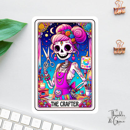 The Crafter sticker, funny tarot card