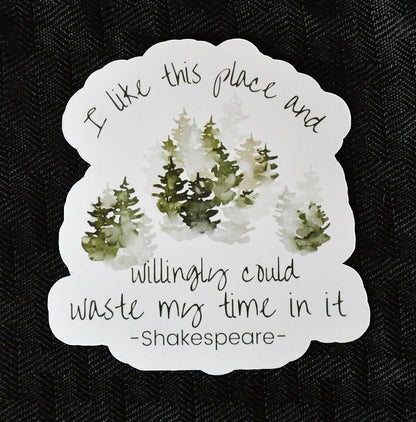 Literary Quote sticker, nature lover