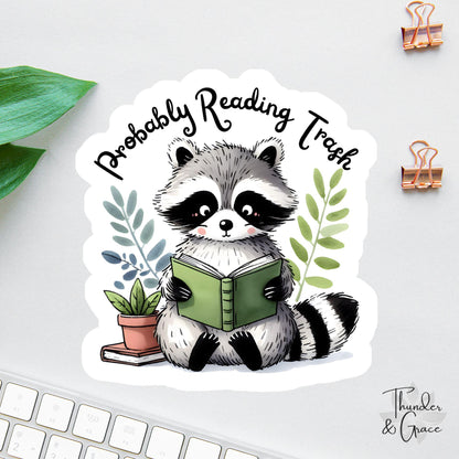Probably Reading Trash sticker, smut reader