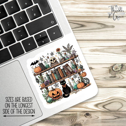 Halloween Cat Library sticker, easily distracted by cats – view 2
