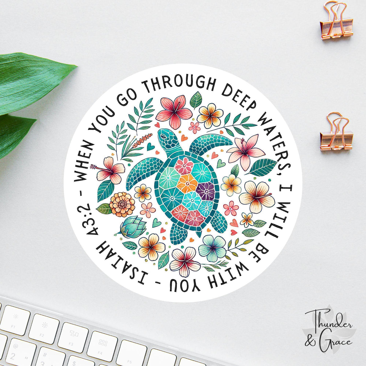 When You Go Through Deep Waters sticker, isaiah 43:2