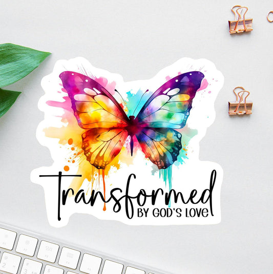 Transformed by God's Love sticker