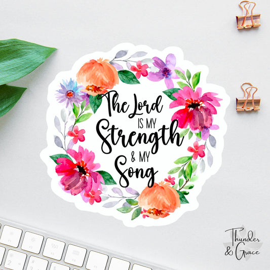 The Lord Is My Strength sticker, jesus saves