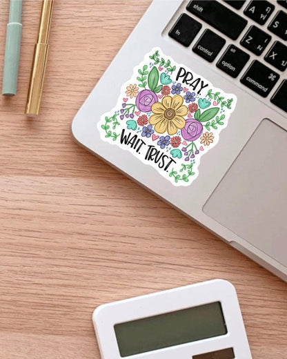 Pray Trust Wait sticker – view 3
