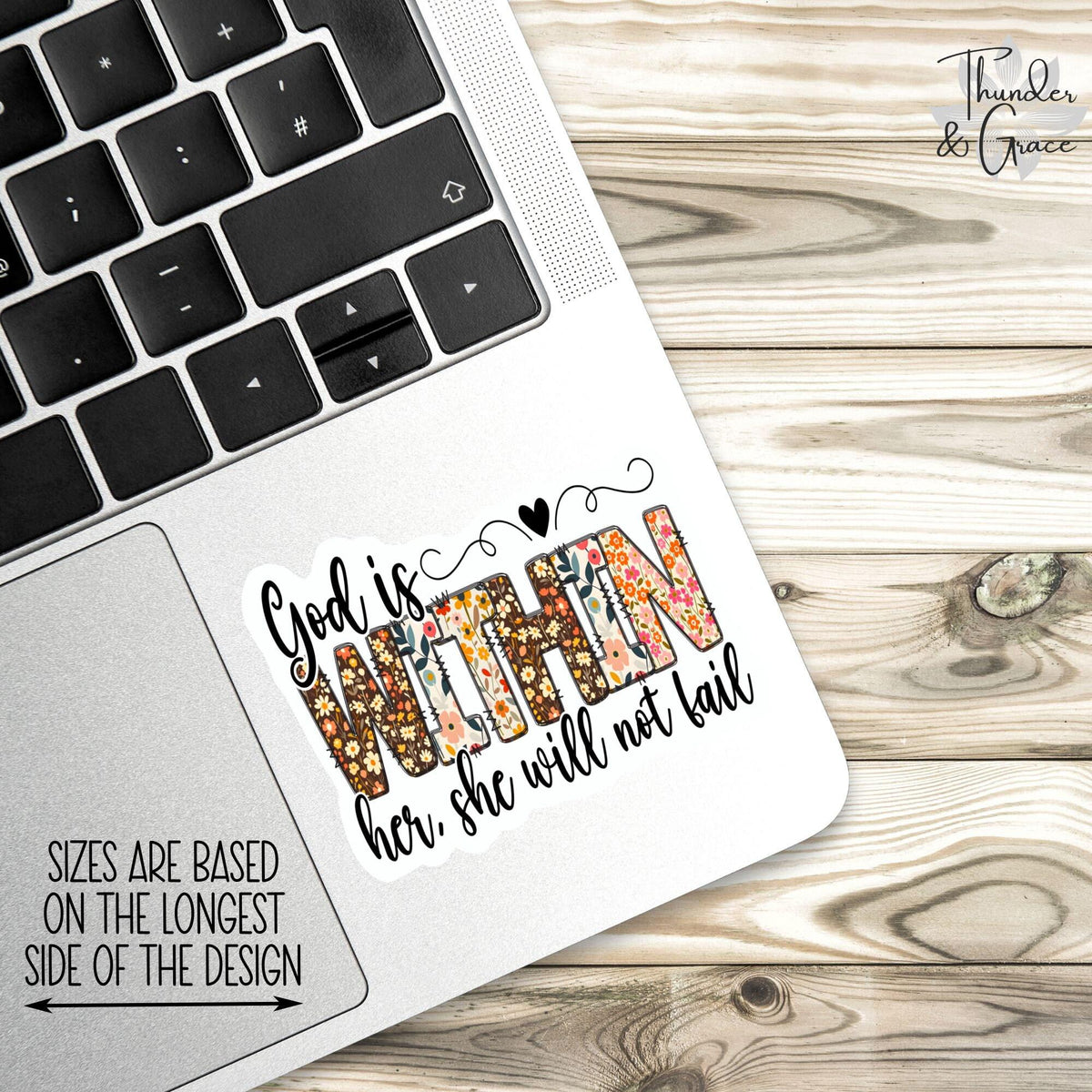 God Is with Her sticker, just pray – view 3