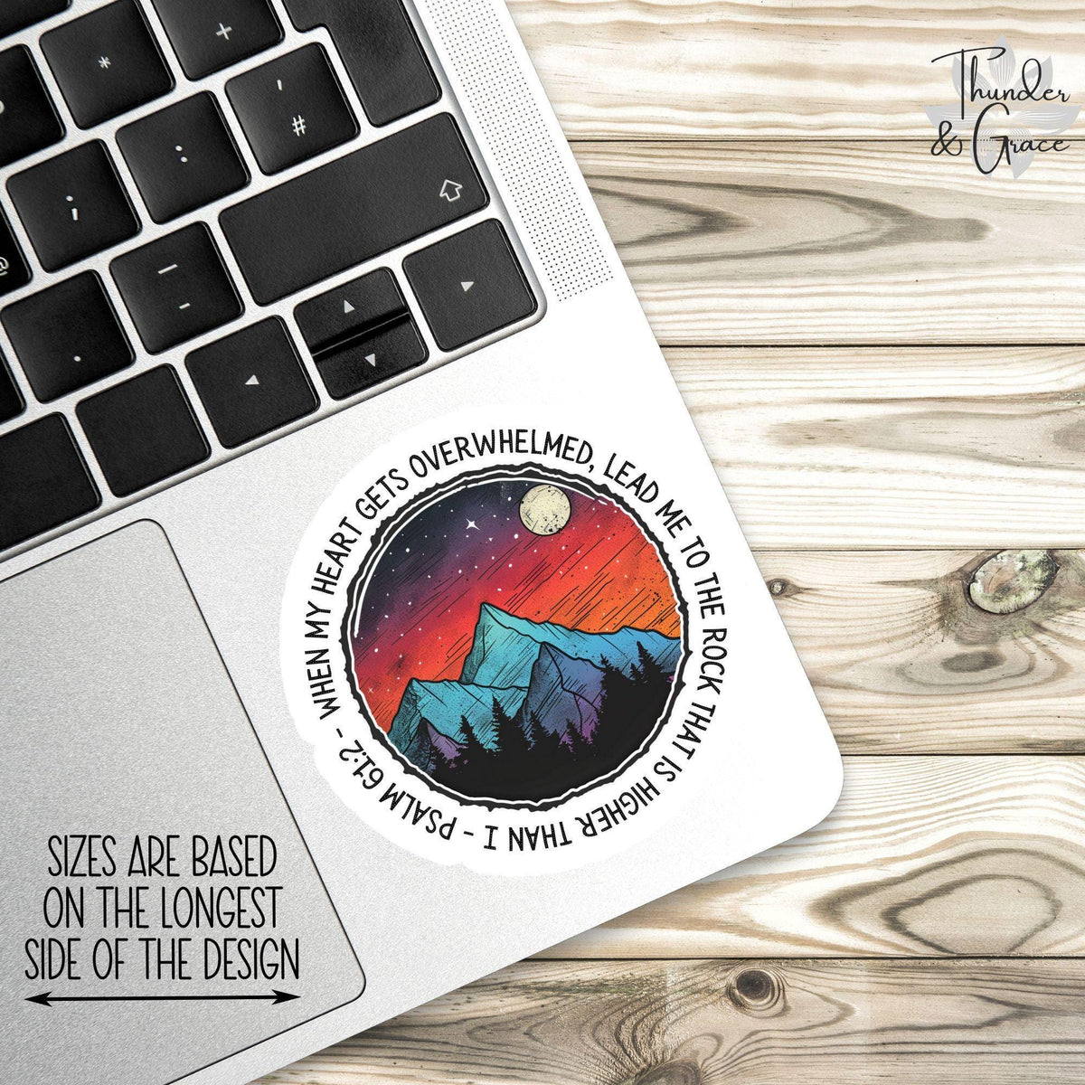 When My Heart Is Overwhelmed sticker, psalm 61:2 – view 2