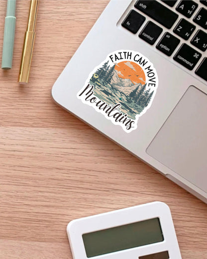 Faith Can Move Mountains sticker, faith over fear – view 3