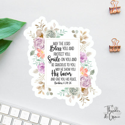 May the Lord Bless You sticker, words of affirmation
