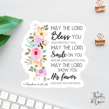 May the Lord Bless You sticker, numbers 6:24