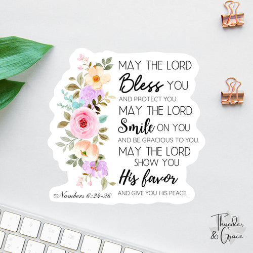 May the Lord Bless You sticker, numbers 6:24