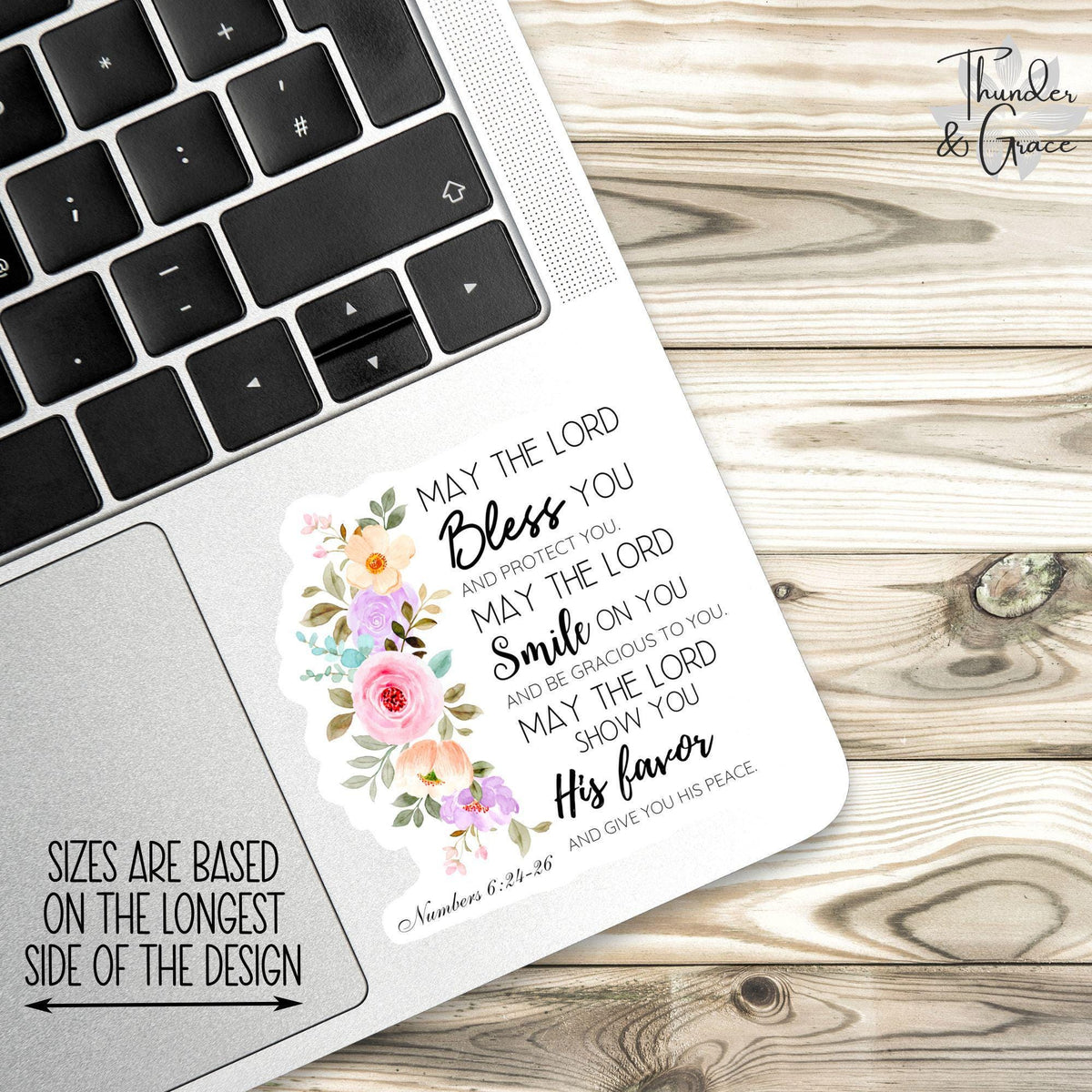 May the Lord Bless You sticker, numbers 6:24 – view 2