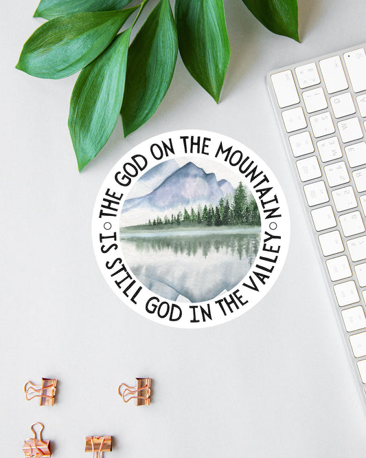 The God on the Mountain sticker