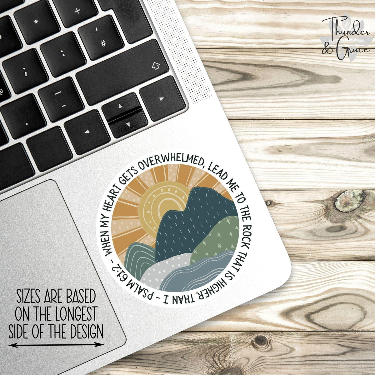 When My Heart Is Overwhelmed sticker, psalm 61:2 – view 2