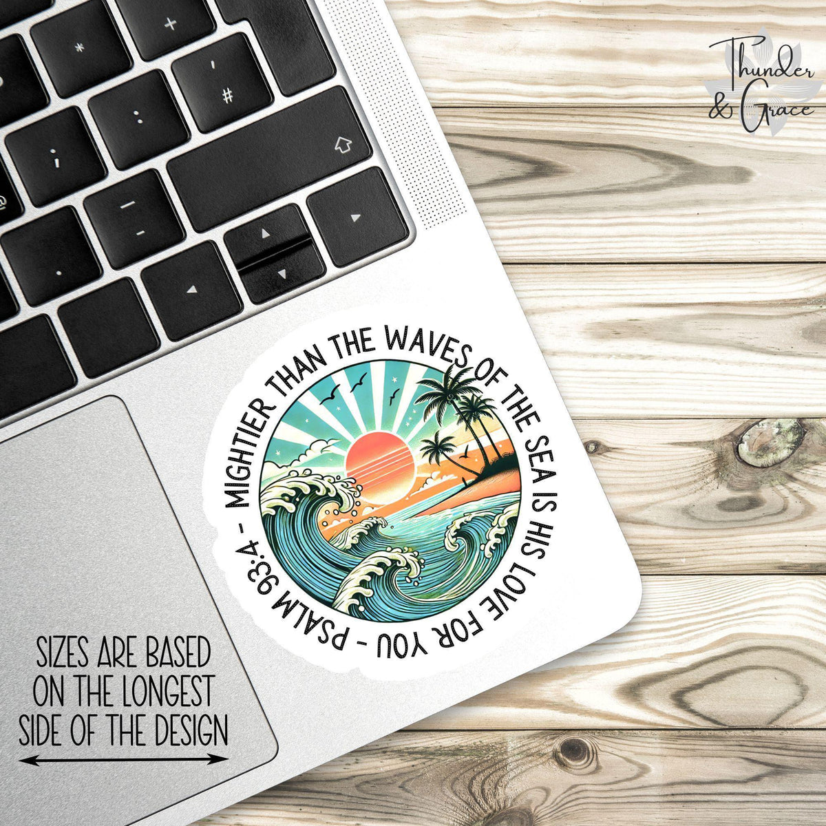 Mightier Than the Waves sticker, psalm 93:4 – view 2