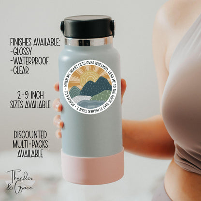 When My Heart Is Overwhelmed sticker, psalm 61:2 – view 3