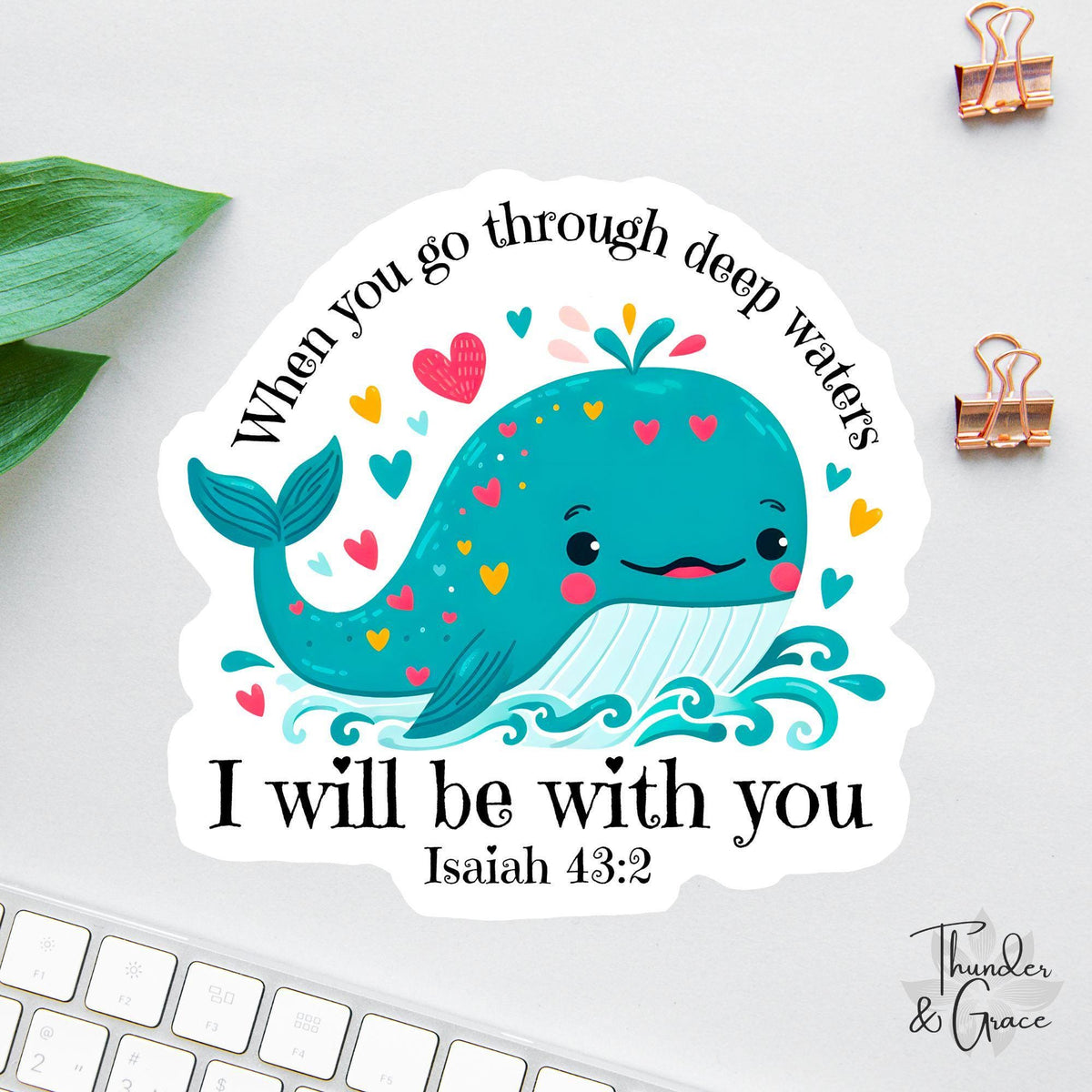 When You Go Through Deep Waters sticker, isaiah 43 2
