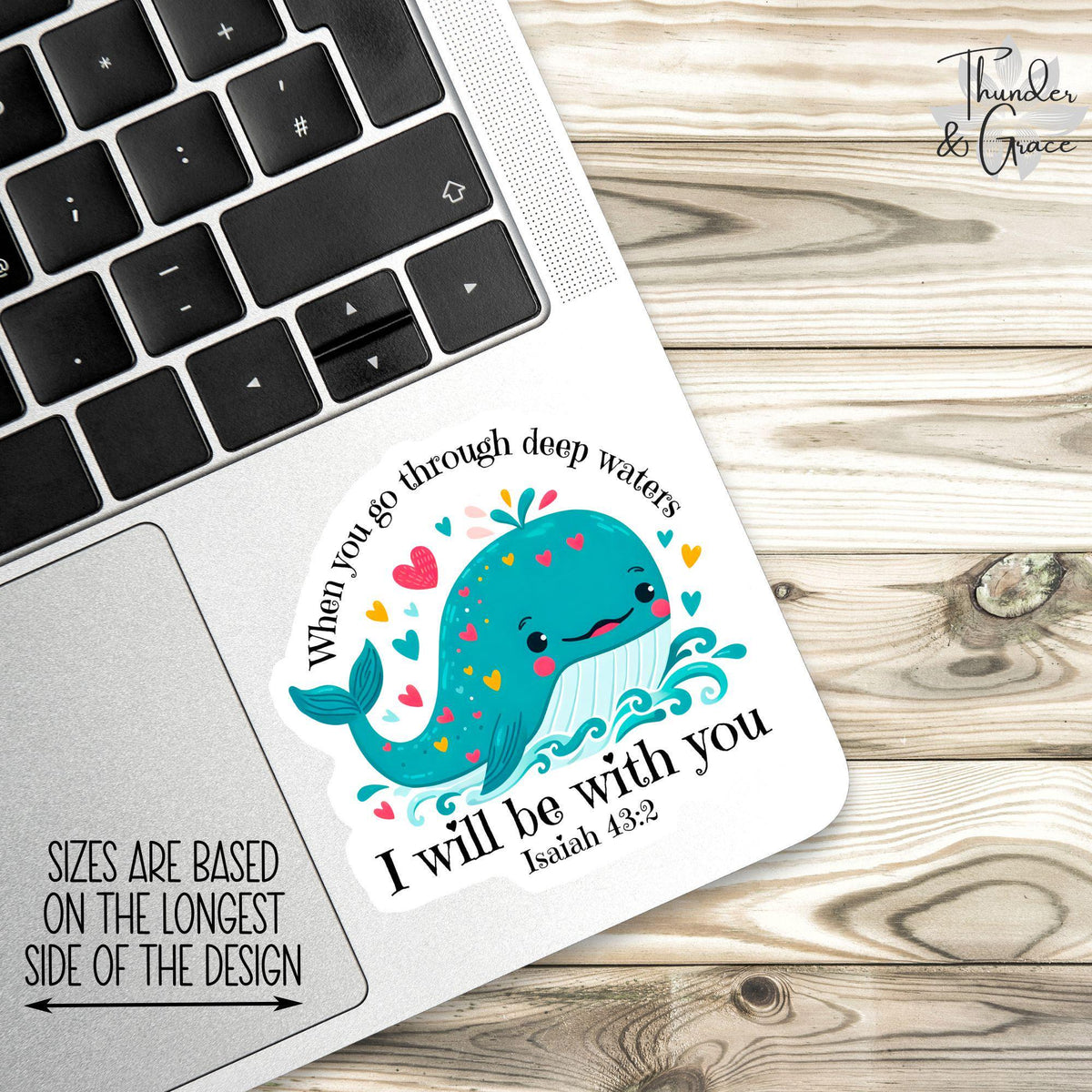 When You Go Through Deep Waters sticker, isaiah 43 2 – view 2