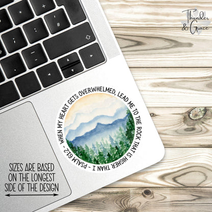 When My Heart Is Overwhelmed sticker, psalm 61:2 – view 2