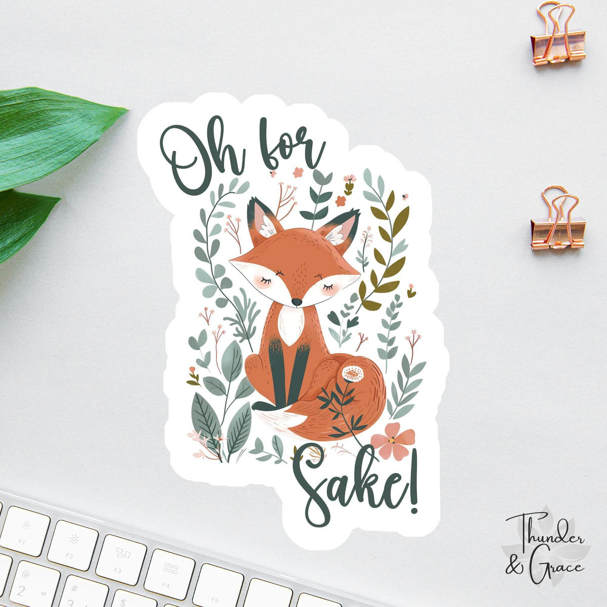 Funny Fox sticker, folk art fox