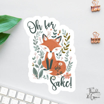 Funny Fox sticker, folk art fox
