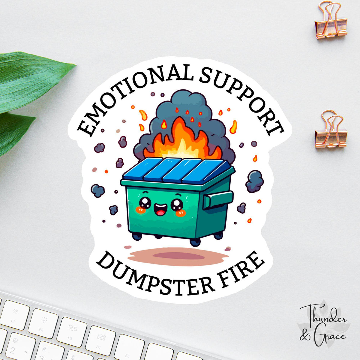Emotional Support Dumpster Fire sticker, car for women